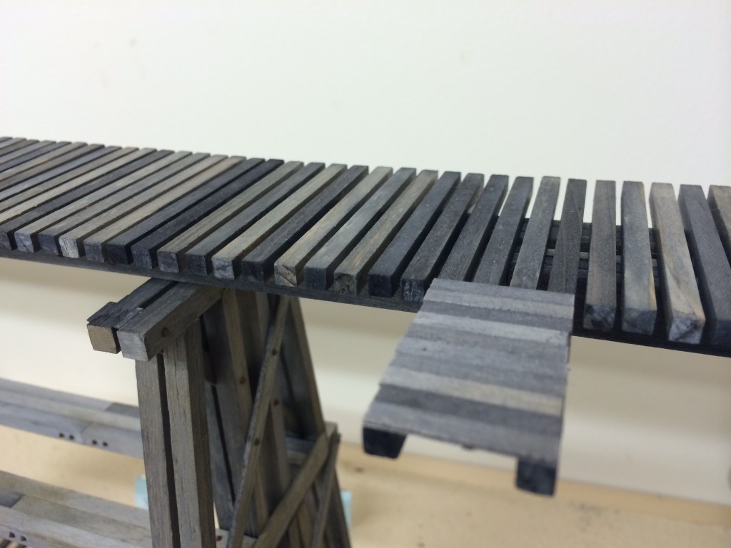 Finished deck with ties